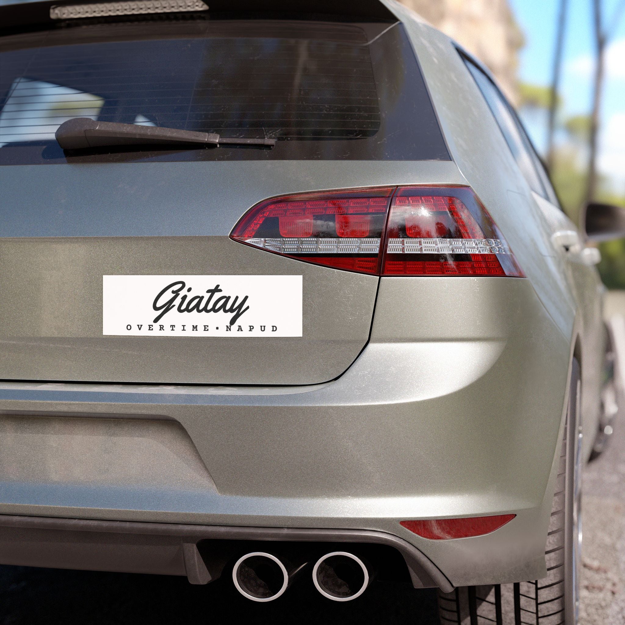 GIATAY OVERTIME NAPUD (white) - Commuter Survival Car Magnet