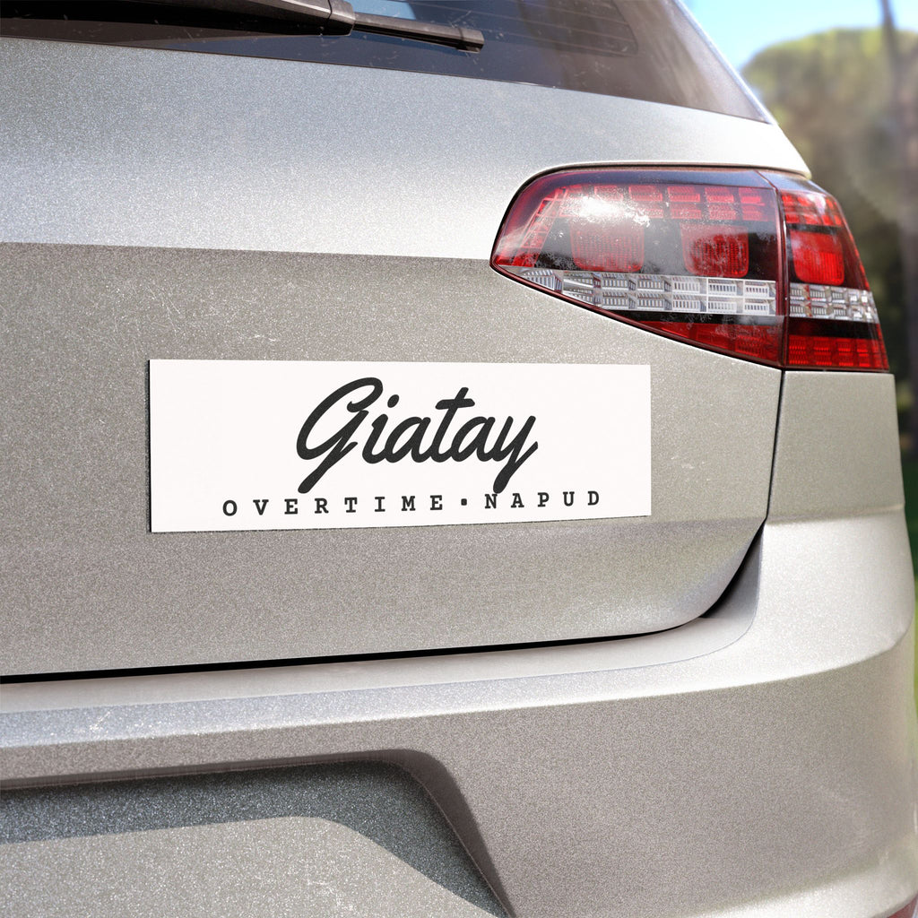 GIATAY OVERTIME NAPUD (white) - Commuter Survival Car Magnet
