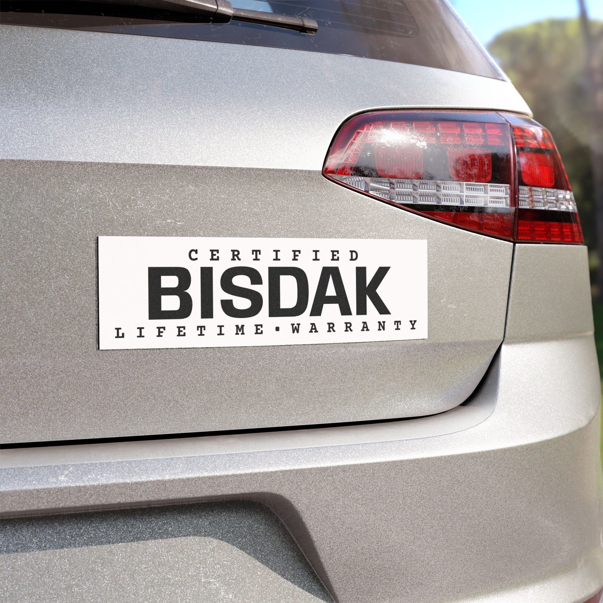 CERTIFIED BISDAK (White) – Lifetime Warranty Car Magnet