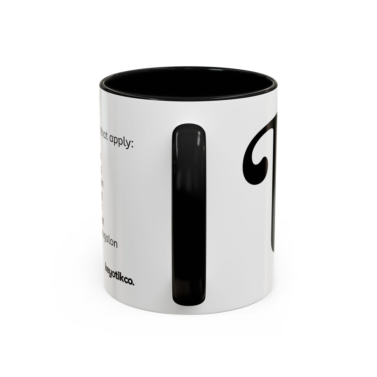 BisDak Initial Personality Trait Mug Letter B (11/15oz)